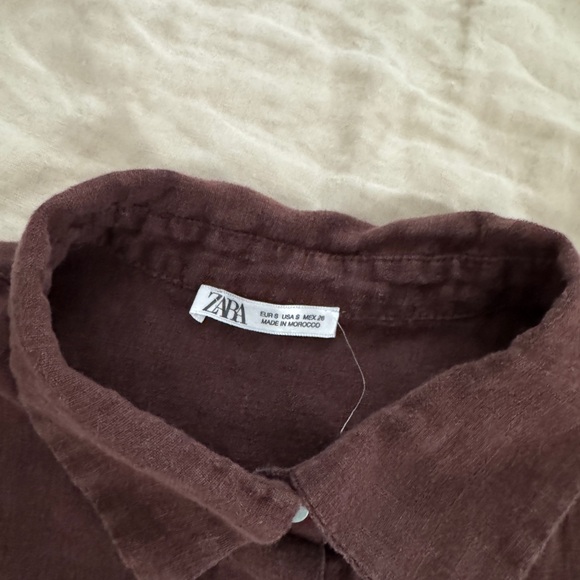 Zara Linen Sleeveless Button Down Shirt - Picture 6 of 7